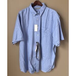 Daniel Cremieux Men's Short-Sleeve Shirt XXL Blue Cotton NWT $85
